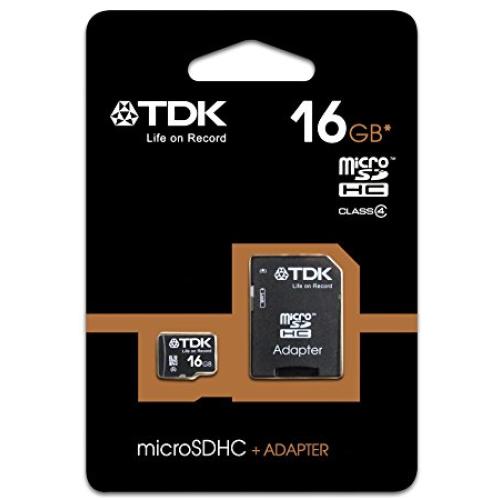 TDK 16GB Class 4 Micro SDHC Memory Card with Adapter ذاكرة تي دي كي  16جيجا مناسبة للكاميرات والجوال 